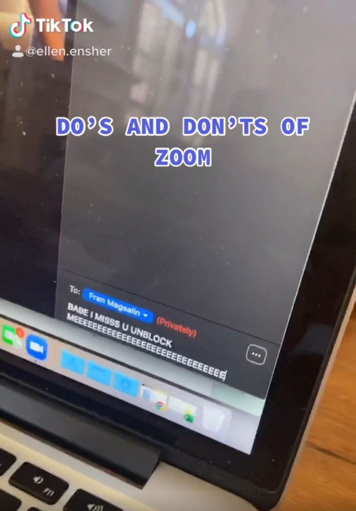 Zoom Chat Mistakes Don’t Send Inappropriate Chats Ellen Ensher Tik Tok
